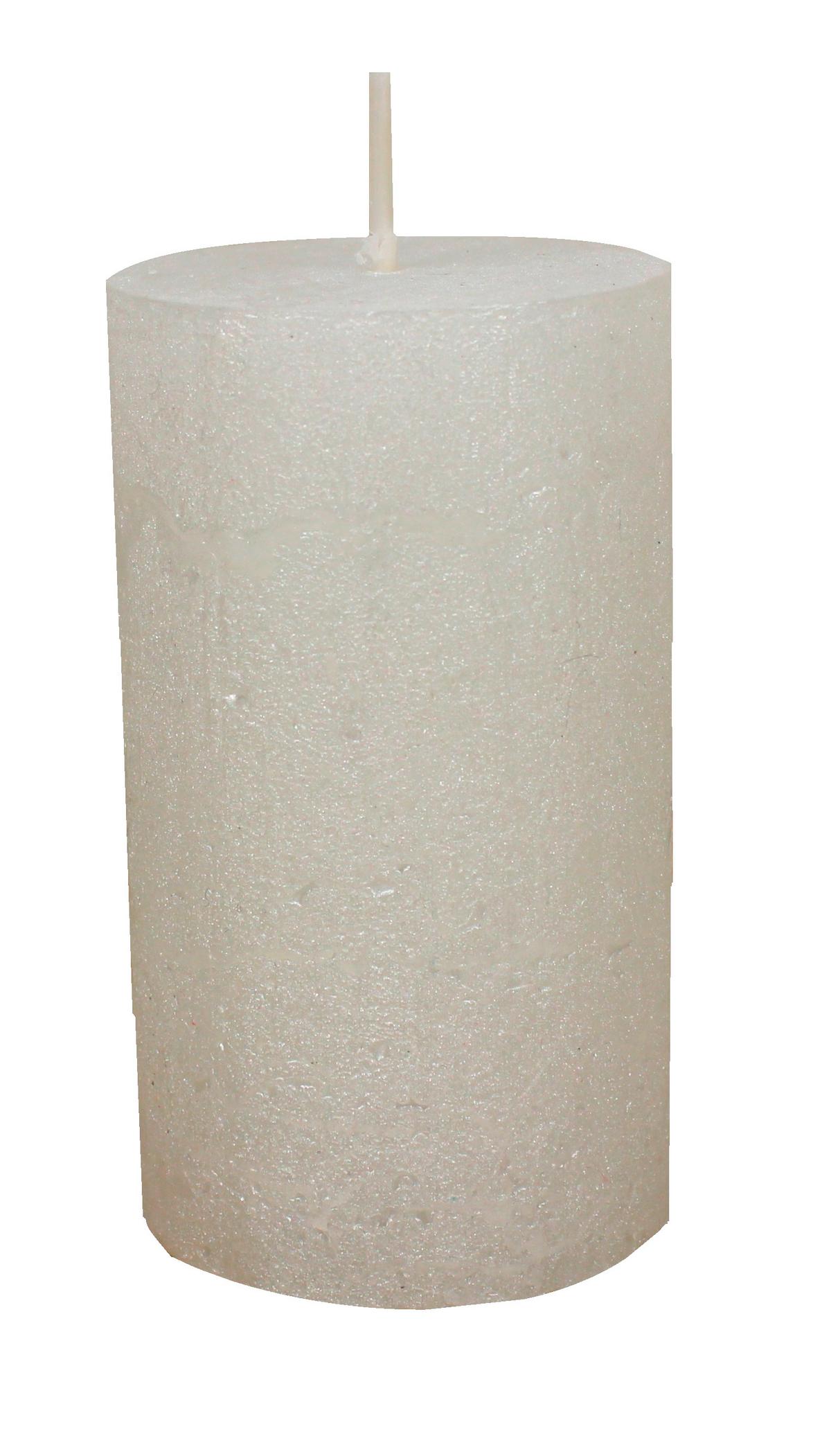 Stumpenkerze Shiny in diversen Farben - Weiss/Goldfarben (6,8/12cm) - Modern Living