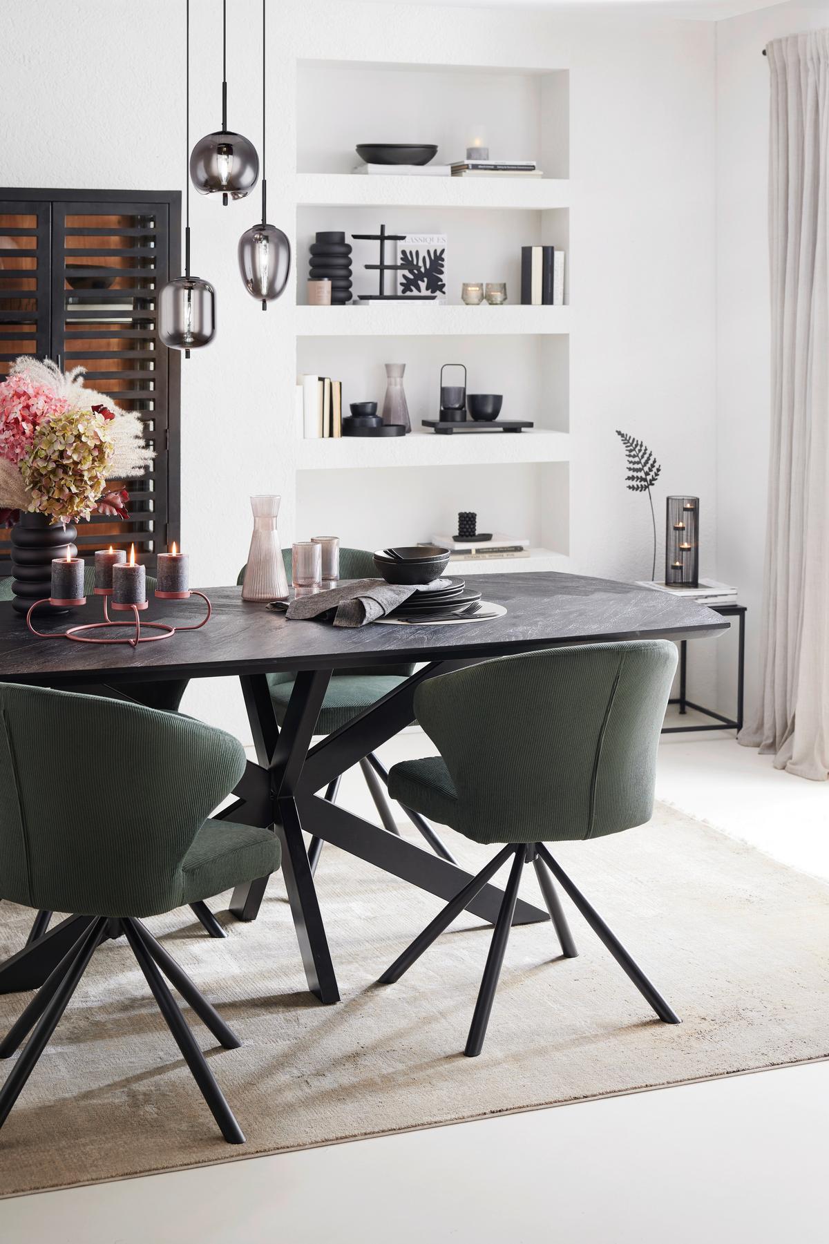 Hängeleuchte Jeanette in Schwarz max. 40 Watt - Schwarz, MODERN, Glas/Metall (40/120cm) - Premium Living