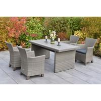 Gartentischgruppe Toskana 9-tlg. Grau - Grau, KONVENTIONELL, Holz/Kunststoff - Gardenson