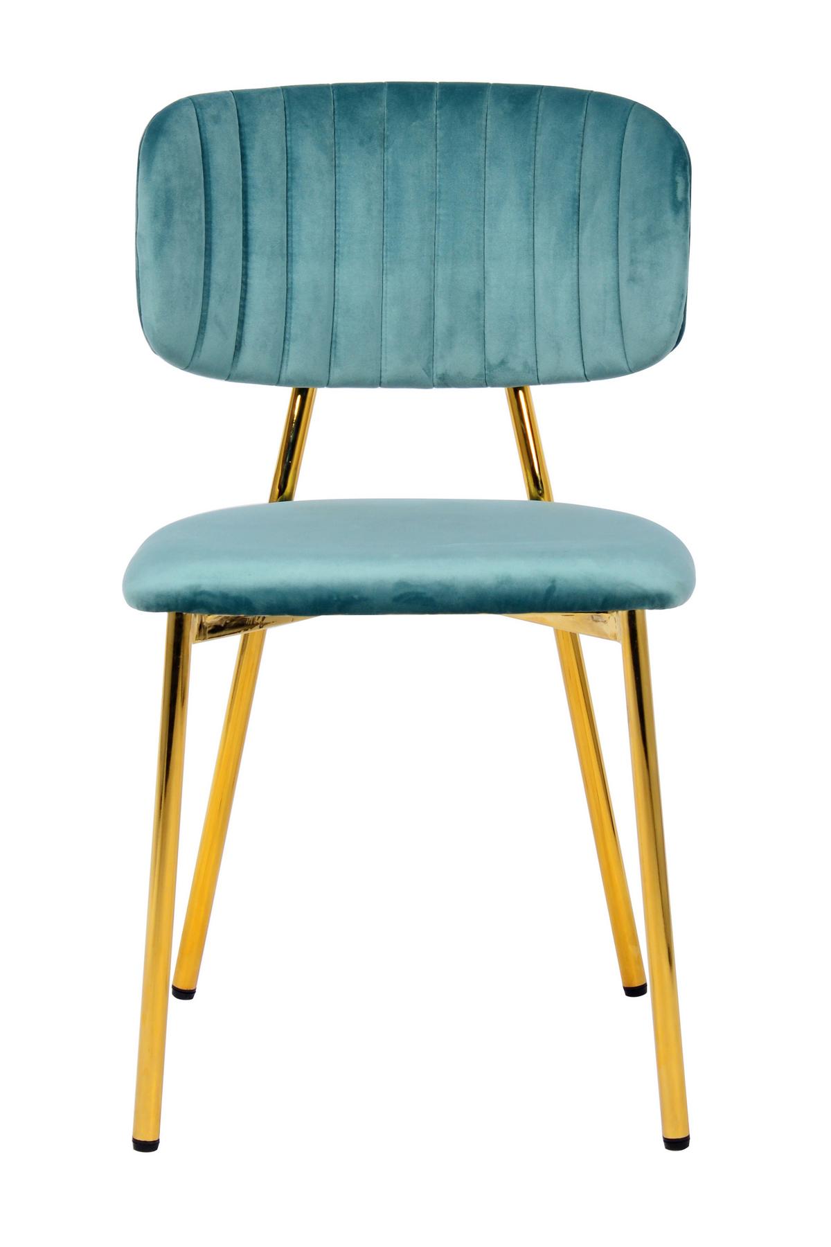 Szék Szett Kian 100 - aranyszínű/mentazöld, Modern, textil/fém (47/80/51cm) - Kayoom
