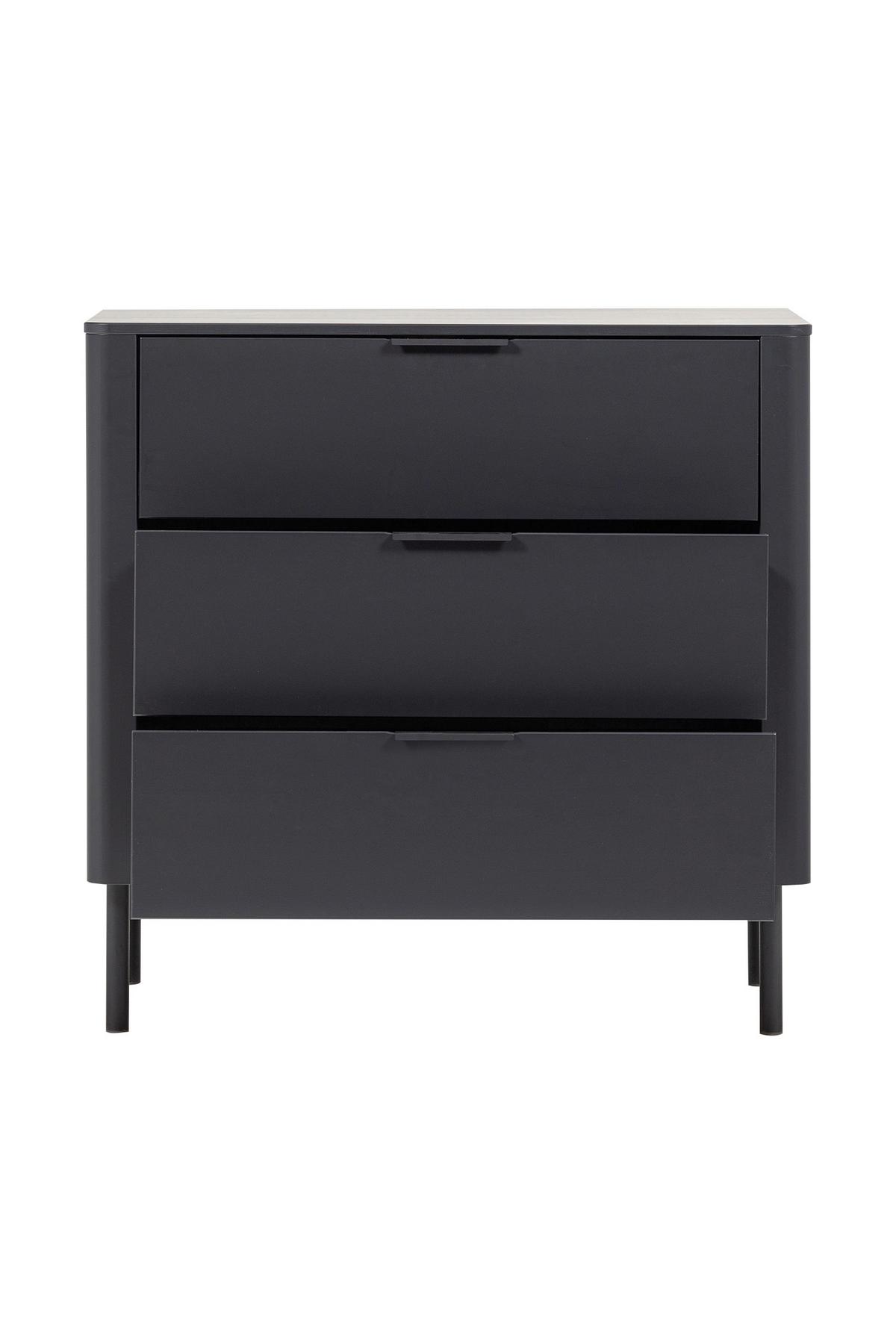 Kommode Gunnar Schwarz B: 94 cm - Schwarz, Design, Holz/Metall (94/93/52cm) - Livetastic