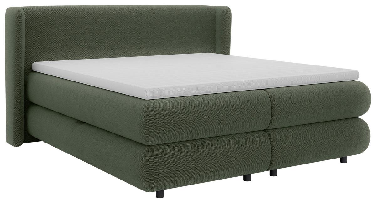 PAT BOXSPRING ELODIE - verde, Konventionell, textil (180/200cm) - Premium Living