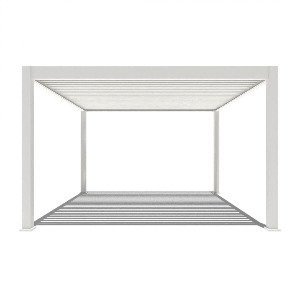 Pergola Deluxe Plus Weiß ca. 400x400 cm Netzbetrieb - Weiß, Basics, Metall (400/255/400cm) - WEIDE