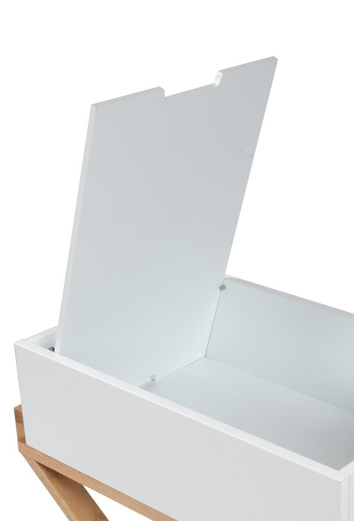 BEISTELLTISCH VALERIE 400 WEIß / NATURAL - Weiss, Design, Holz/Holzwerkstoff (56/58/34cm) - Kayoom