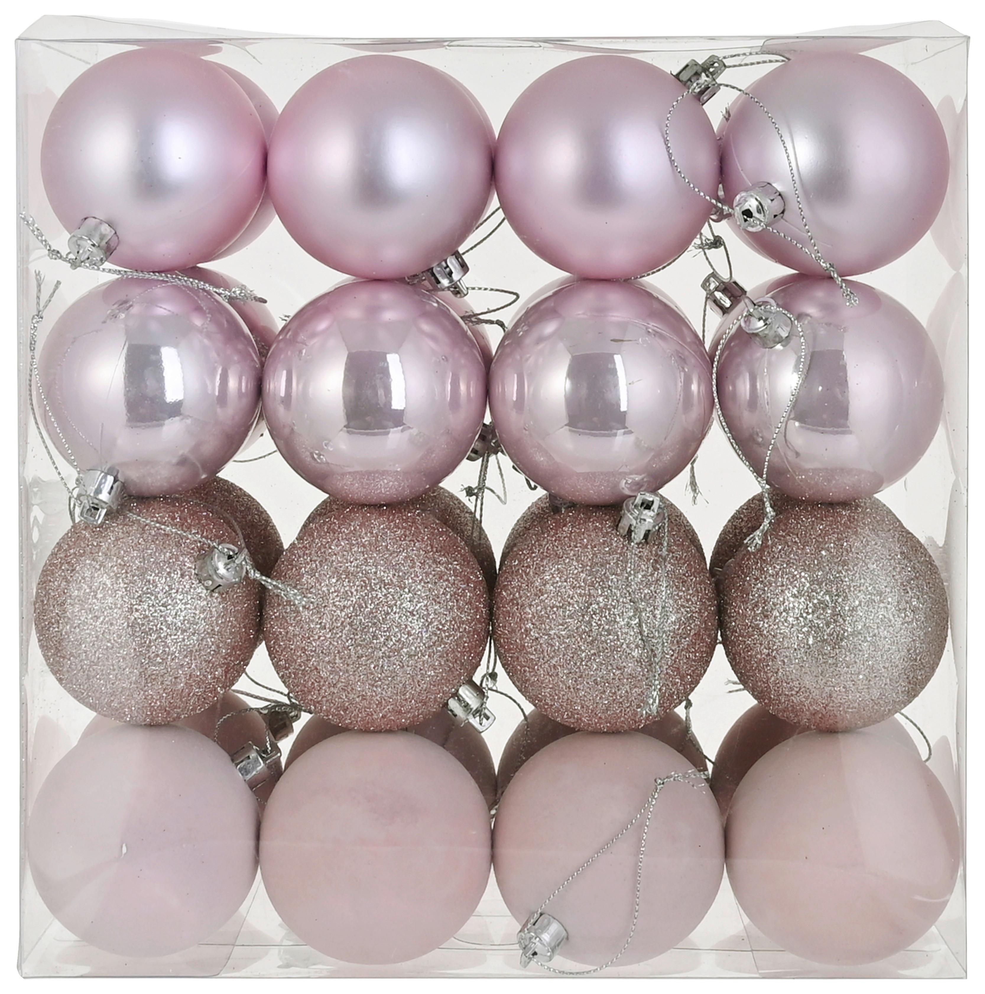 Kroglice Za Božično Jelko Noele, 32 V Setu - roza, Konvencionalno, umetna masa (6cm) - Mömax