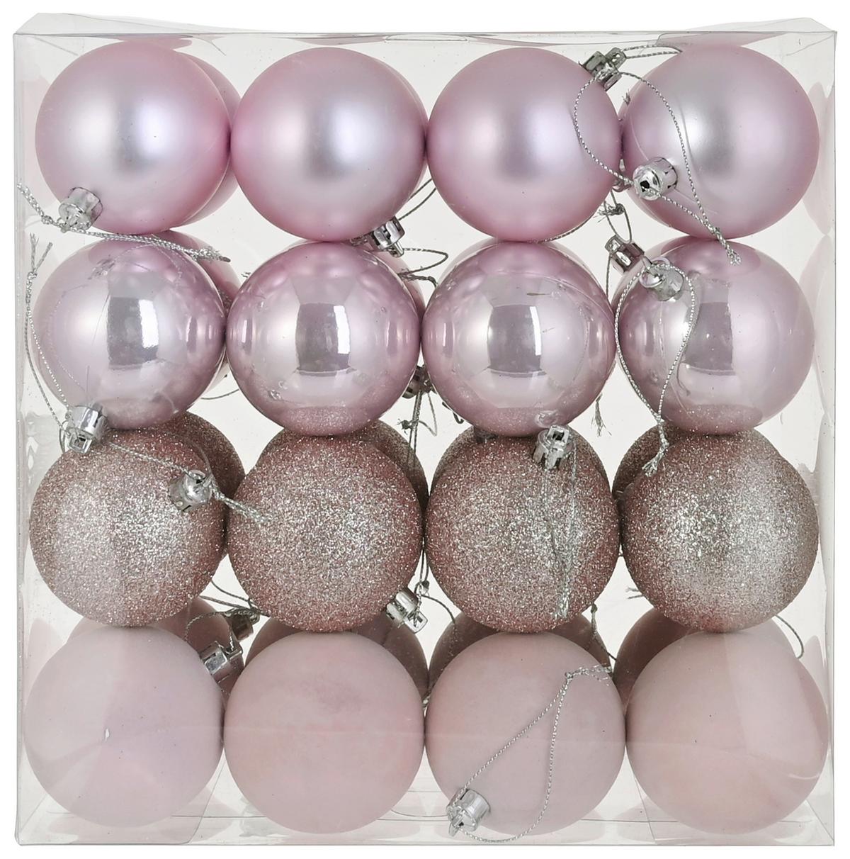 Christbaumkugel Noele Rosa, 32-teilig - Rosa, KONVENTIONELL, Kunststoff (6cm) - Mömax