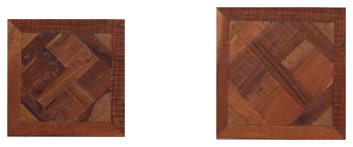 ZESTAW STOLIKÓW BOCZNYCH SIESTA - czarny/brązowy, Trend, metal/drewno (45/45/45cm) - Livetastic