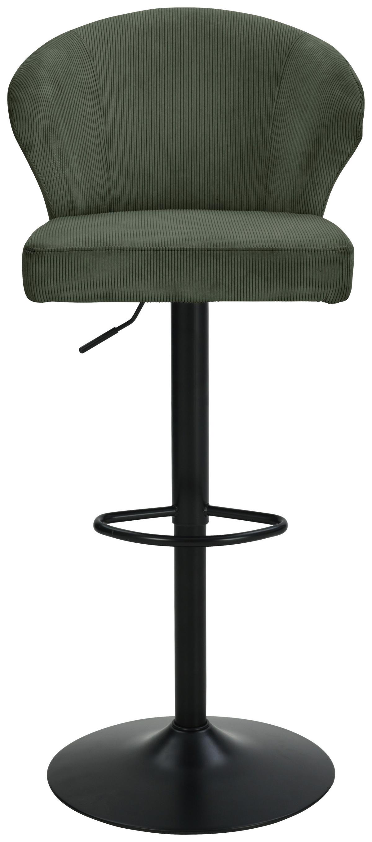 Barhocker Jana Grün - Beige/Schwarz, MODERN, Holz/Textil (55/116/58cm) - Based