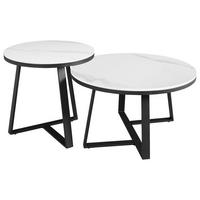 COUCHTISCHSET PETE - Schwarz/Weiß, KONVENTIONELL, Stein/Metall (69/69/39,5cm) - MID.YOU