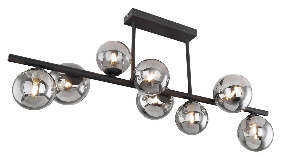 LED-Deckenleuchte Riha max. 3,5 Watt - Schwarz, Design, Glas/Metall (86/30/35,8cm) - Globo