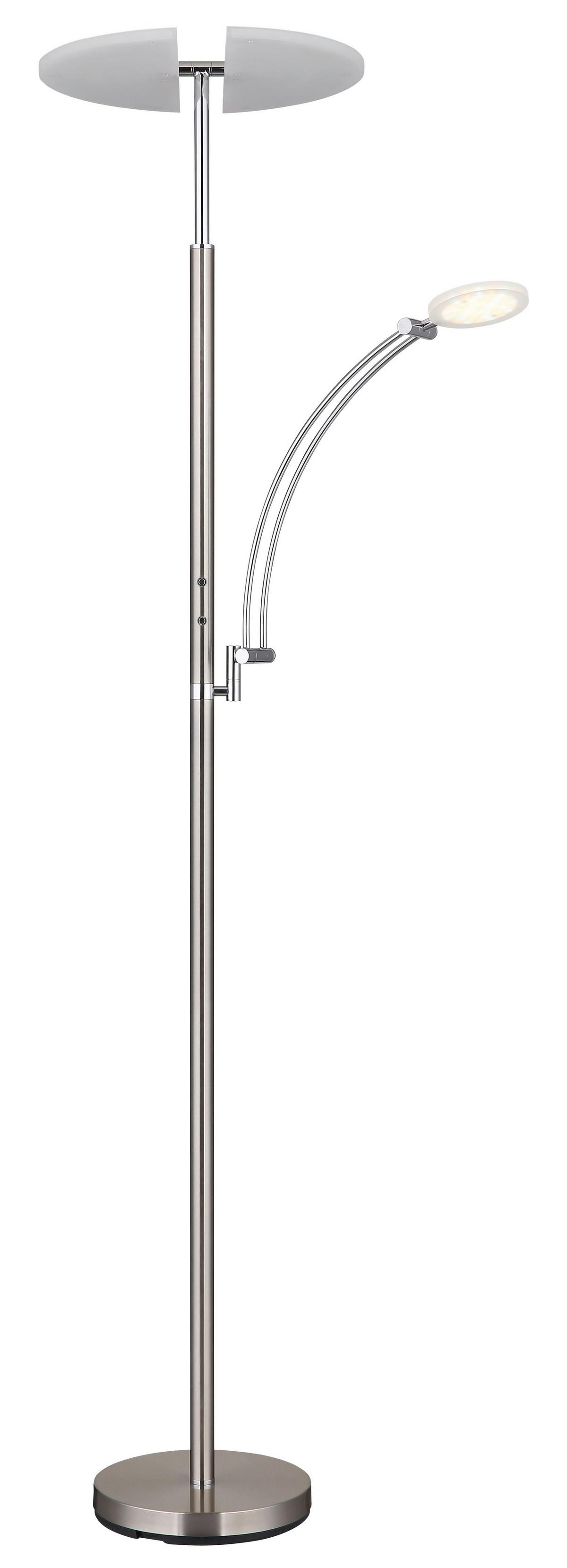 Led Podna Svjetiljka Boja Nikla - bijela/boje nikla, Design, metal/plastika (80/40,5/183cm) - Globo