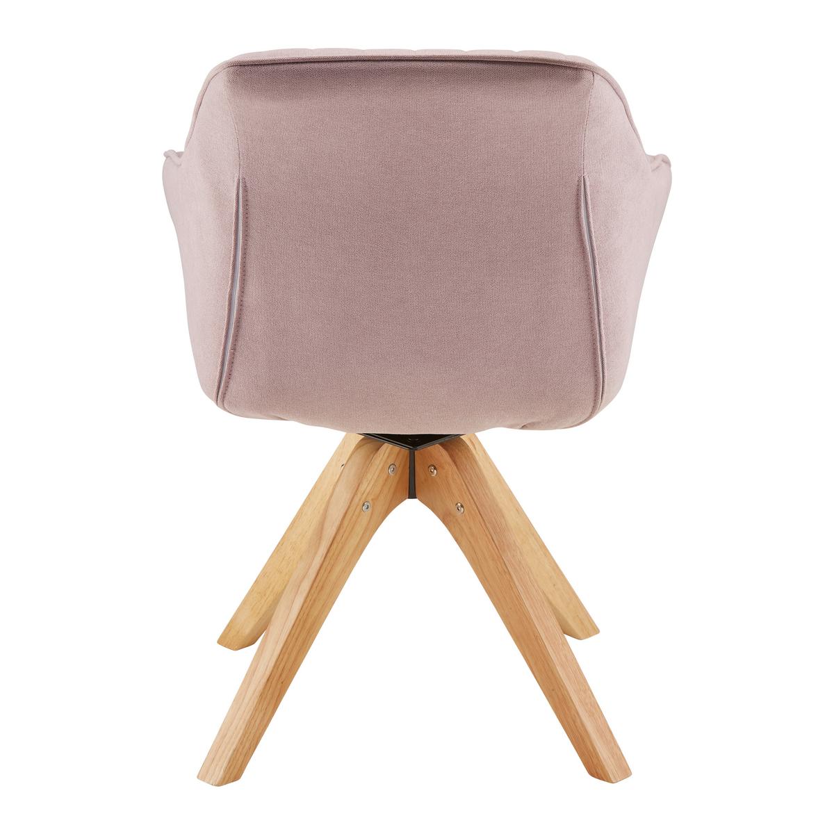 Karosszék Leonie - rózsaszín/tölgyfa, Modern, textil/fa (60/84/61cm) - Modern Living
