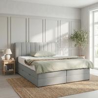 Boxspringbett Dunkelgrau Ca. 160x200cm - Dunkelgrau, Konventionell, Holz/Holzwerkstoff (160/200cm) - Premium Living