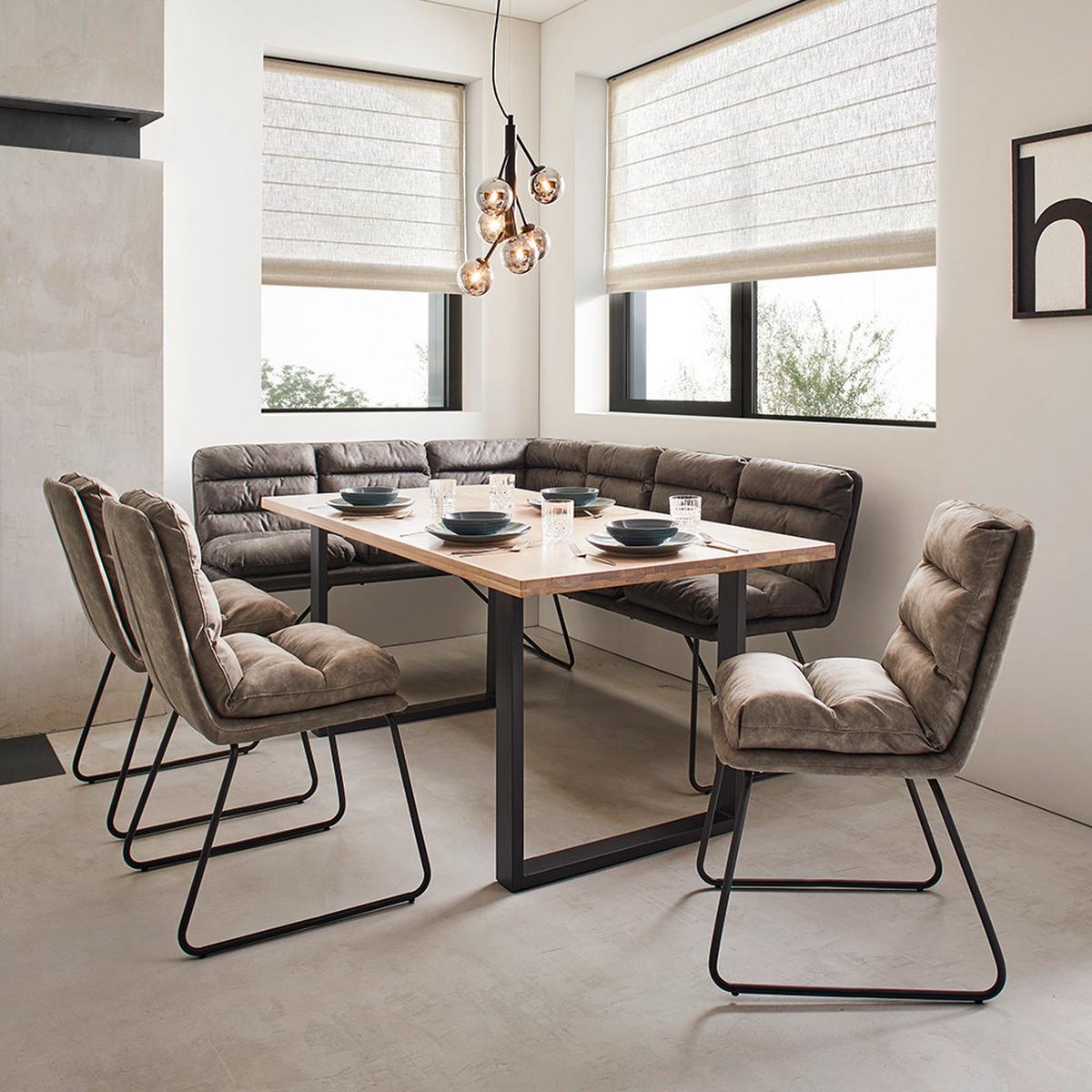 STÓŁ DO JADALNI VALERIO - kolor dębowy/czarny, Modern, metal/drewno (180/90/76cm) - Bessagi Home