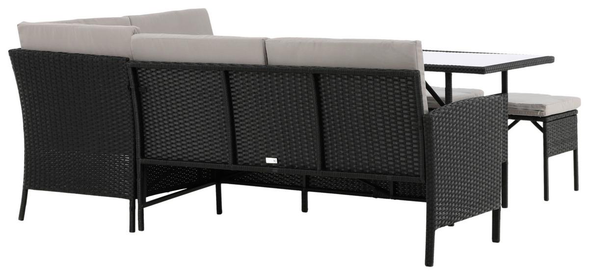 Dining-Loungeset Knock Grau/Schwarz - Schwarz/Grau, KONVENTIONELL, Kunststoff - Gardenson