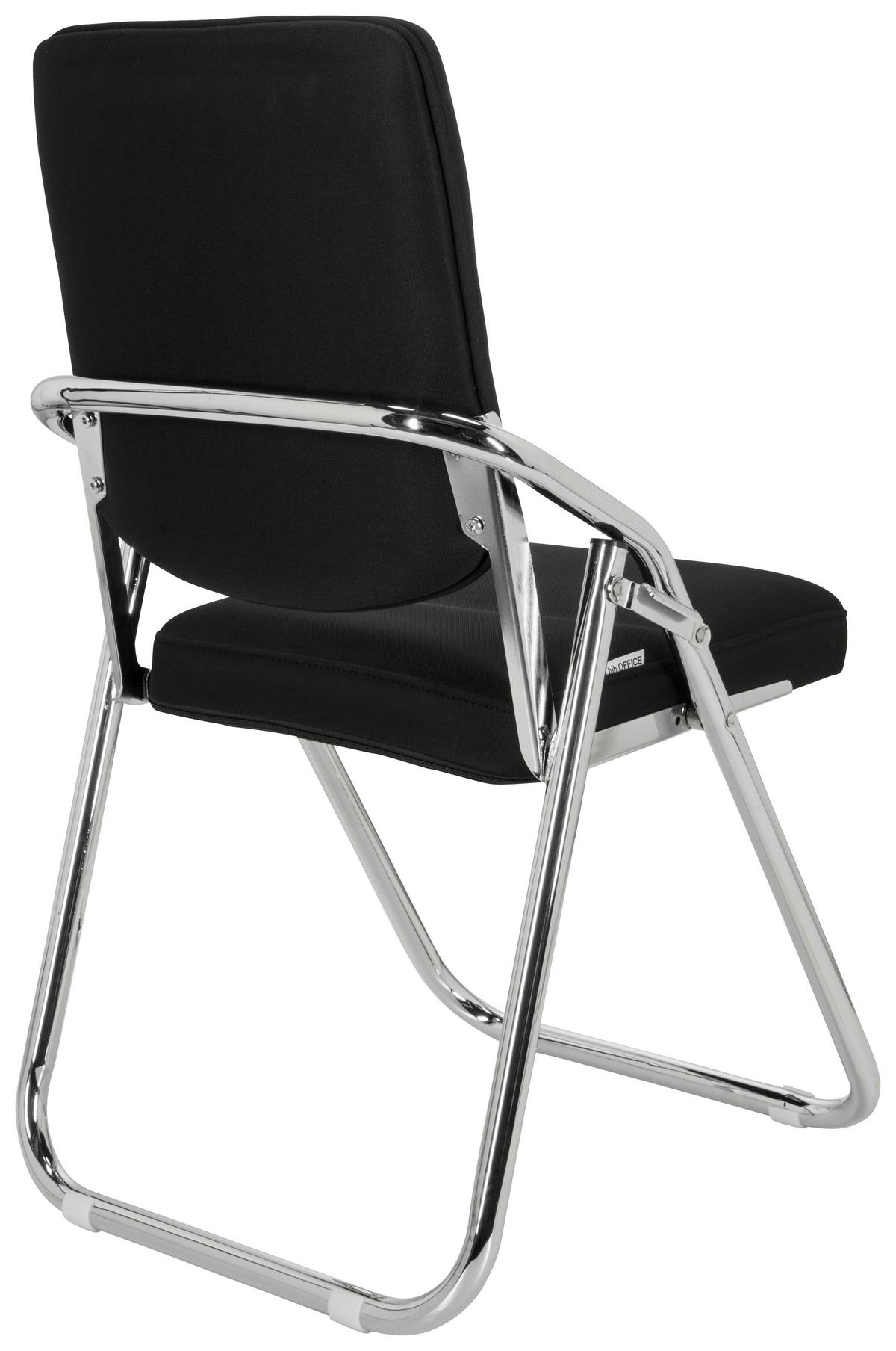 Konferenčni Stol Esto, Črna - barve kroma/črna, Basics, kovina/tekstil (46/90/40cm) - MID.YOU