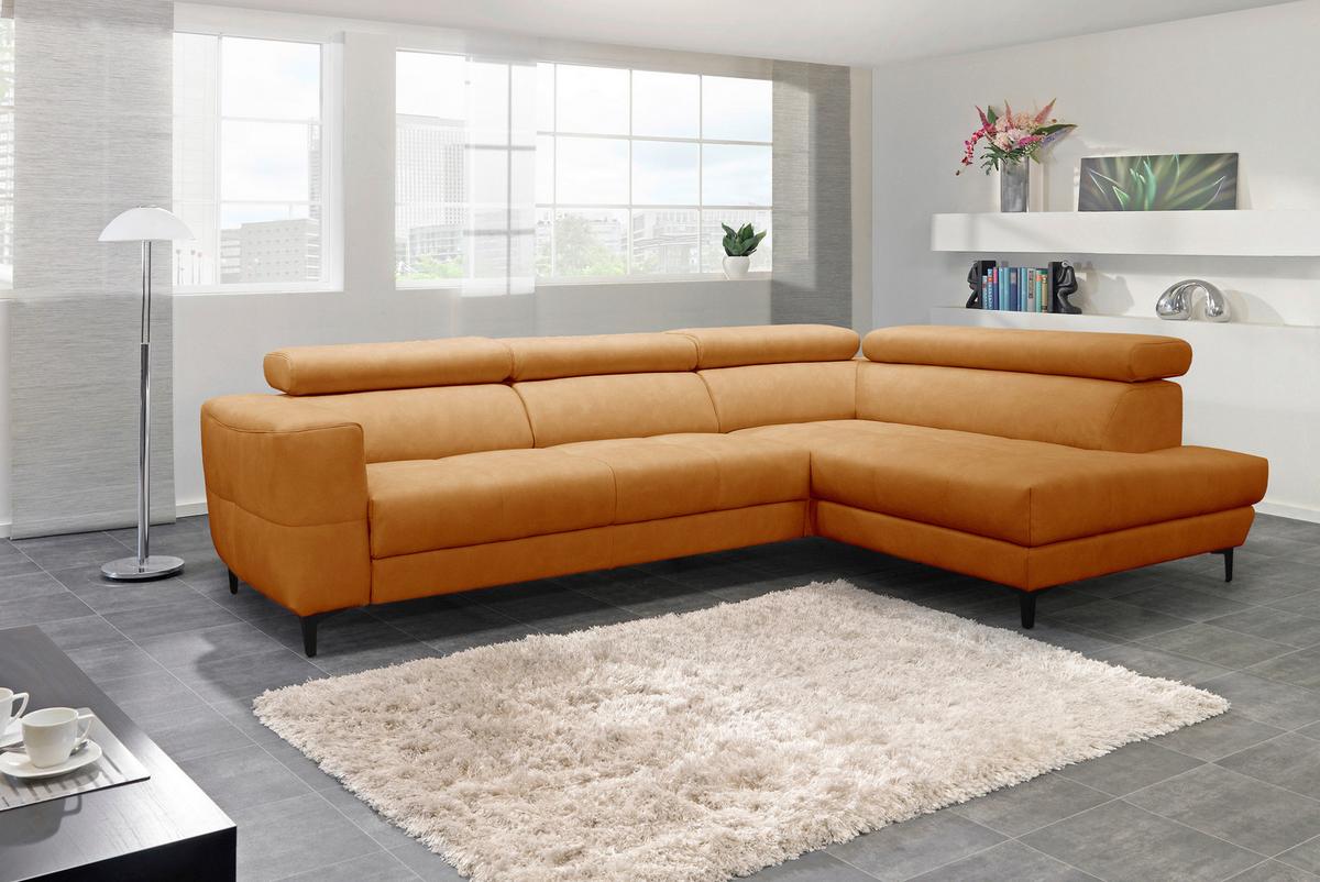 Sarokkanapé Emma - sárga, Modern, textil (301/210cm) - Premium Living