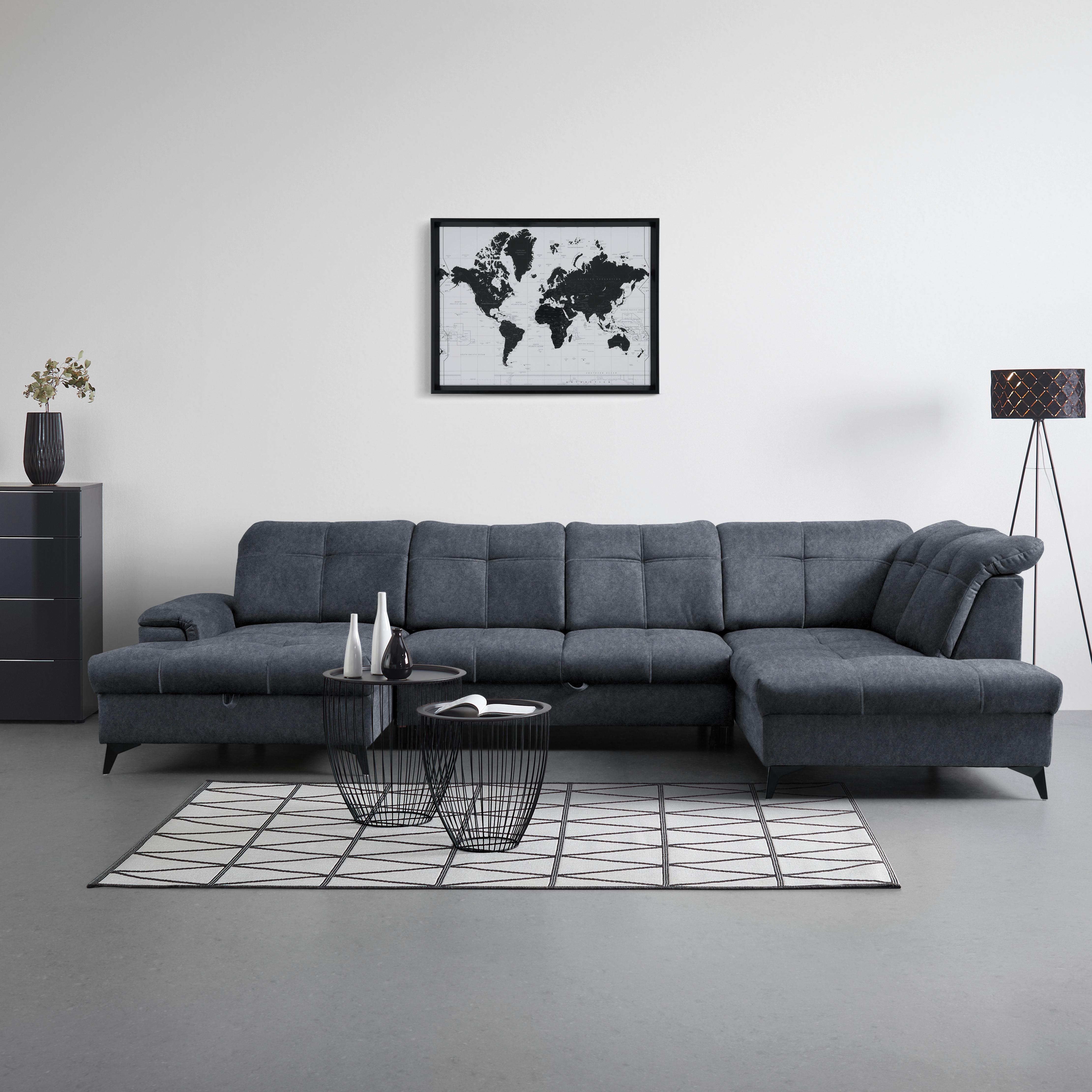 Colțar SIERRA - grafit, Modern, textil (181/364/230cm) - Mömax