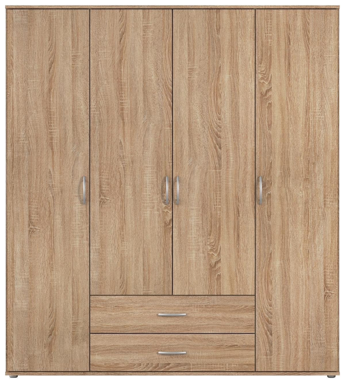 Ormar Za Odjeću Paul - boje hrasta/boje aluminija, Konvencionalno, drvni materijal/plastika (168/188/52cm) - Modern Living