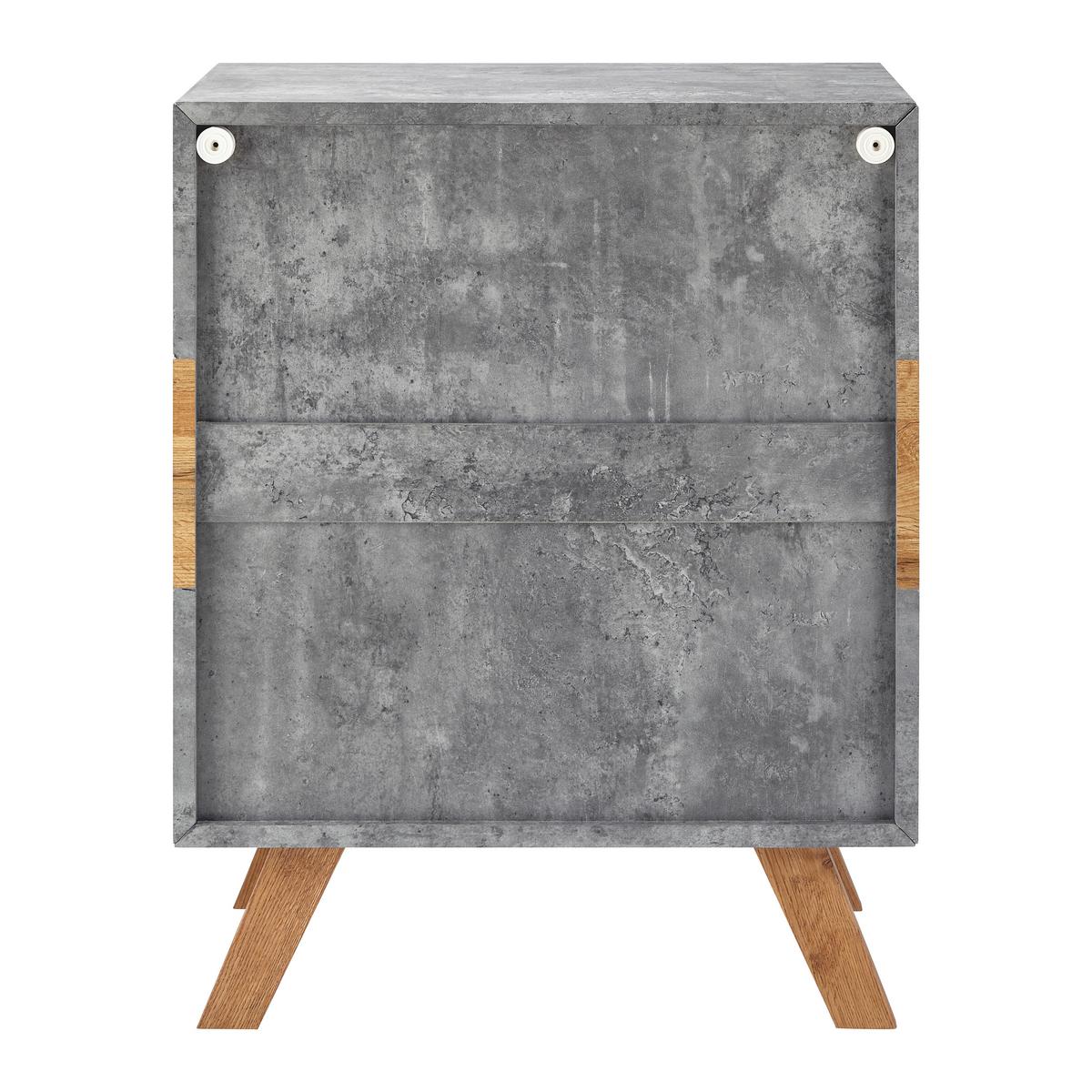 Éjjeliszekrény Casper - tölgyfa/szürke, Modern, fa (60/75/40cm) - Bessagi Home
