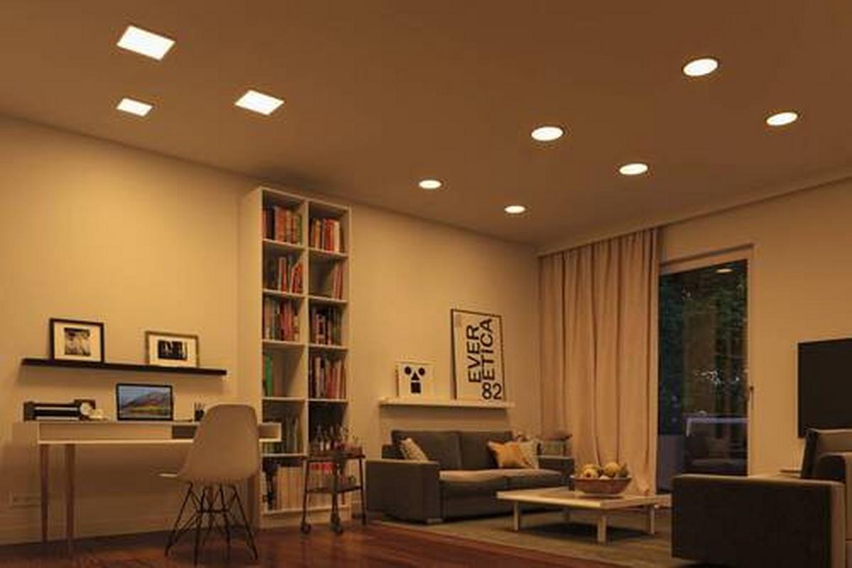 LED-Paneel Areo in Weiß max. 15 Watt - Weiß, Design, Kunststoff (17,5/17,5cm) - Paulmann