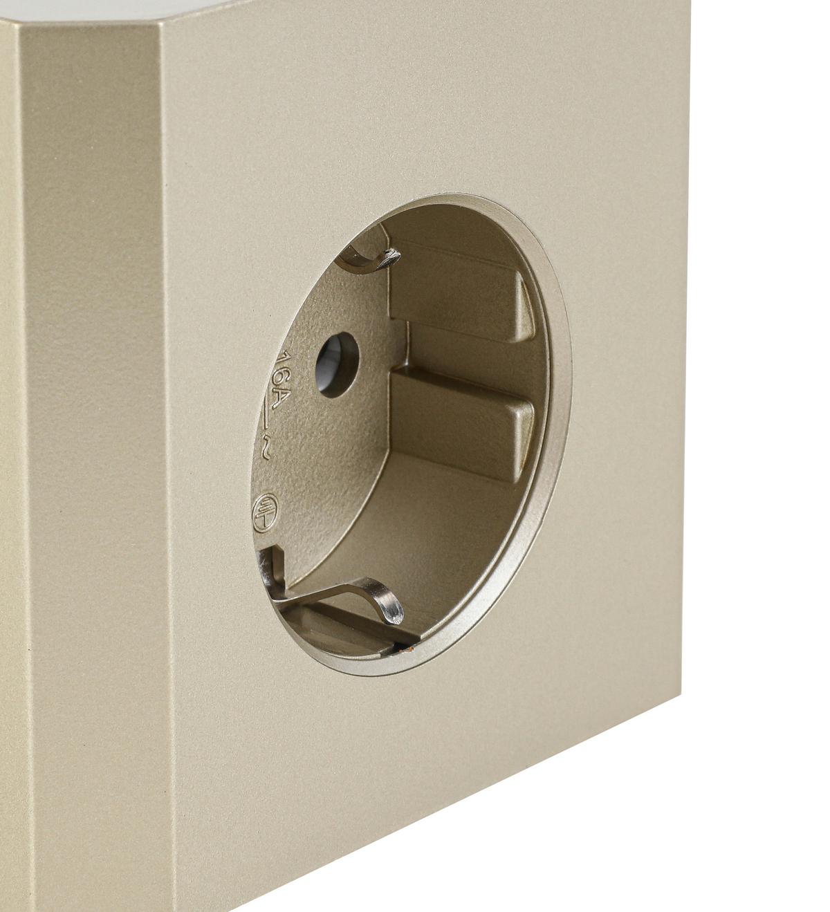 KOSTKA ZASILAJĄCA PLUG BOX - kolor złoty, Basics, tworzywo sztuczne (7,5/7,5/7,5cm) - Mican