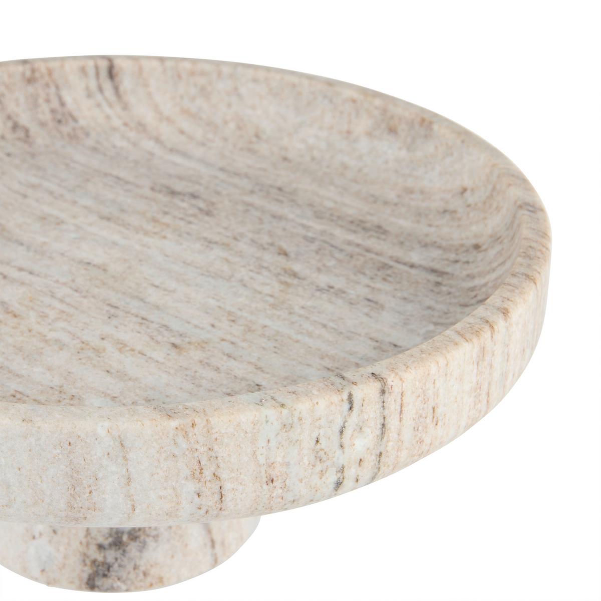 Tortenplatte Shiny Silver Naturfarben Marmor - Naturfarben, MODERN, Stein (28/12cm) - Mömax