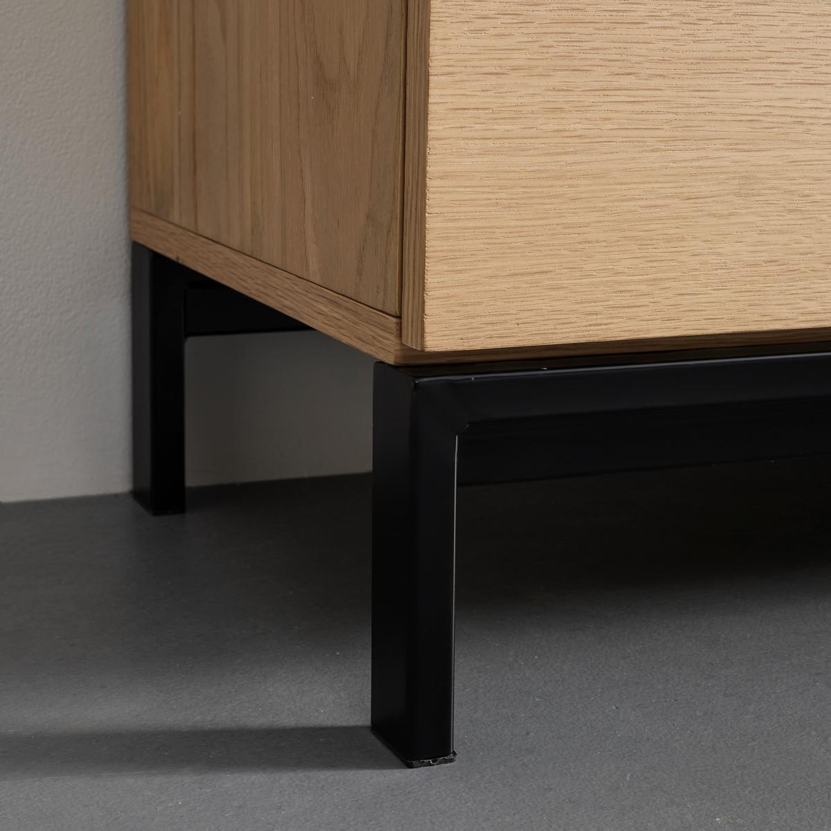 Tálalószekrény Sebastian - natúr színű/fekete, Modern, faalapú anyag/fém (160/70/40cm) - Bessagi Home