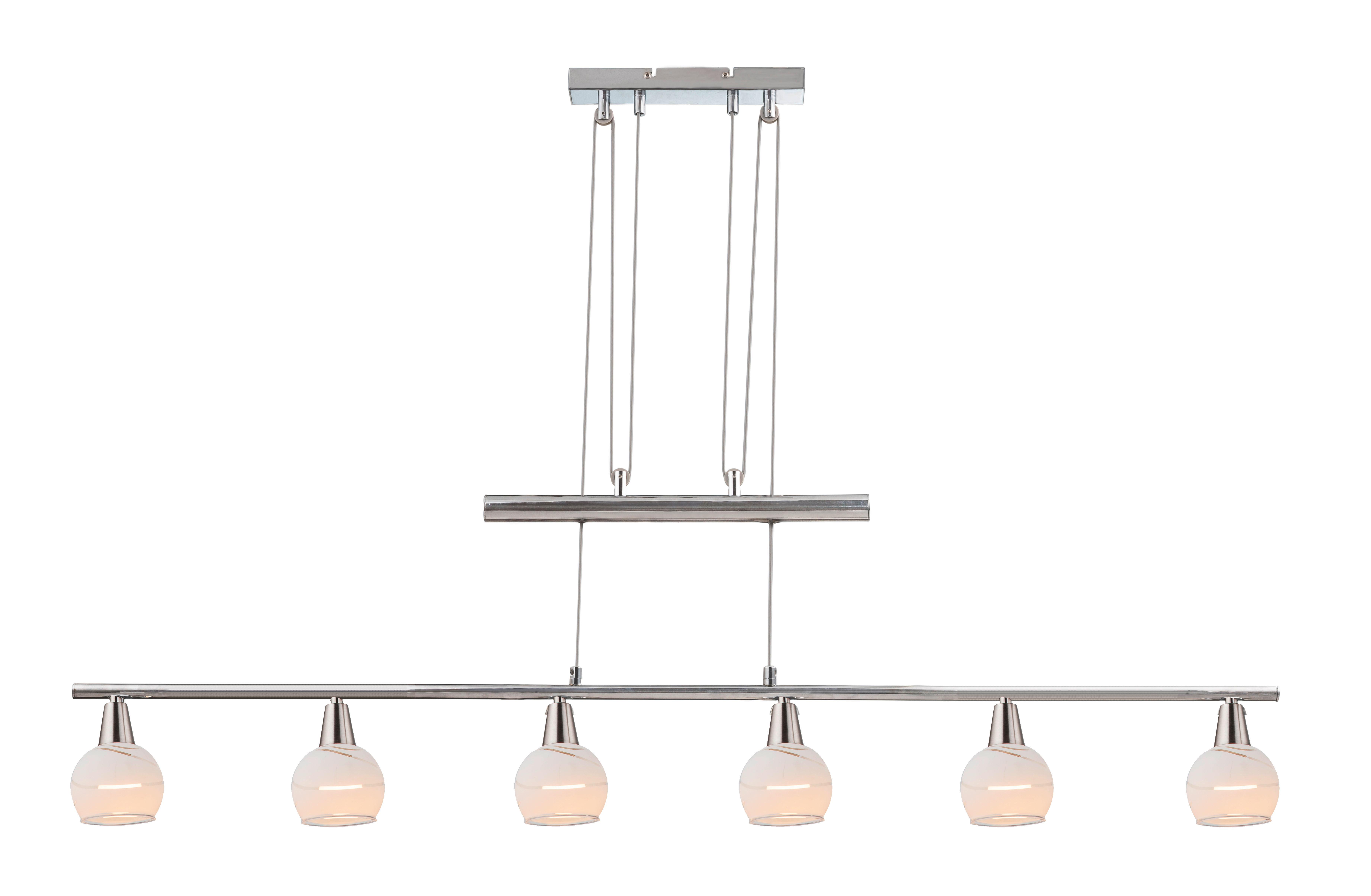 LED-Hängeleuchte Elliott in Nickelfarben max. 5 Watt - Basics, Glas/Metall (90/9,8/160cm) - Globo