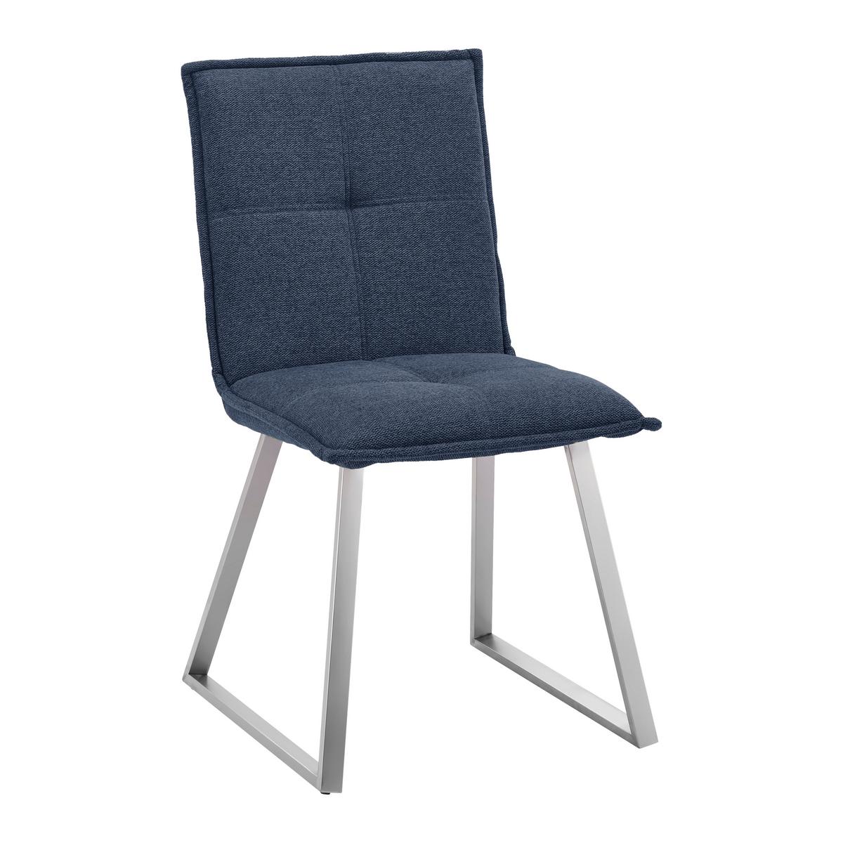 KRZESŁO EMILIO - kolor stalowy/niebieski, Modern, metal/drewno (46/85/55cm) - Bessagi Home