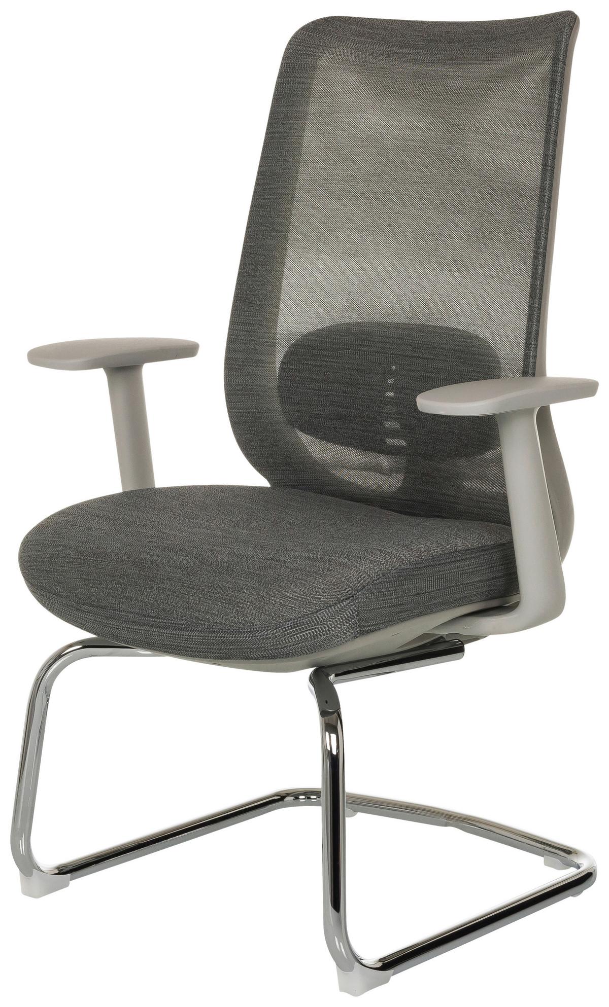 Konferenčni Stol Mileston V, Siva - srebrne barve/siva, Moderno, kovina/tekstil (67cm) - MID.YOU