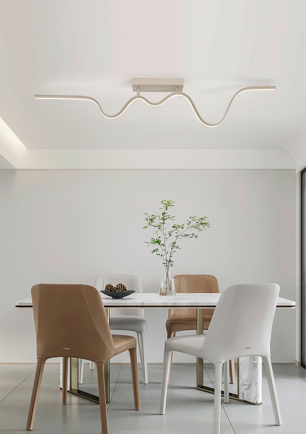 LAMPA SUFITOWA BEATRIX - kolor piaskowy, Trend, tworzywo sztuczne/metal (100/8/20,5cm) - Collet's Monde