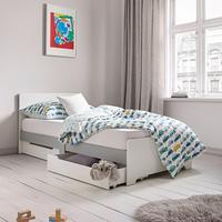 Stauraumbett Danny Weiß ca. 90x200 cm MDF - Naturfarben/Weiß, MODERN, Holz/Holzwerkstoff (96/80/203cm) - Bessagi Kids