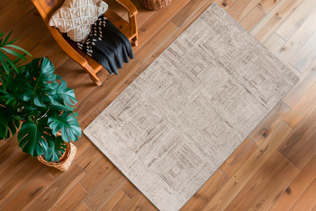 DYWAN TKANY NA PŁASKO MY PARMA 512 CREAM 80X150 - kremowy, Basics, tkanina (80/150cm) - Obsession