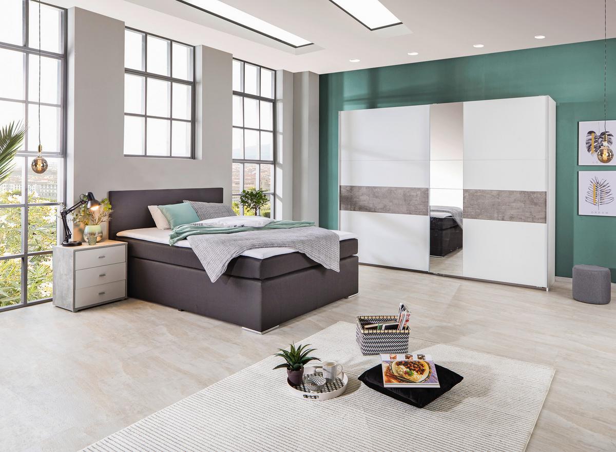 Postelja Boxspring Nero -Based-, Črna, 140x200 - barve kroma/črna, Konvencionalno, kovina/tekstil (140/200cm) - Based