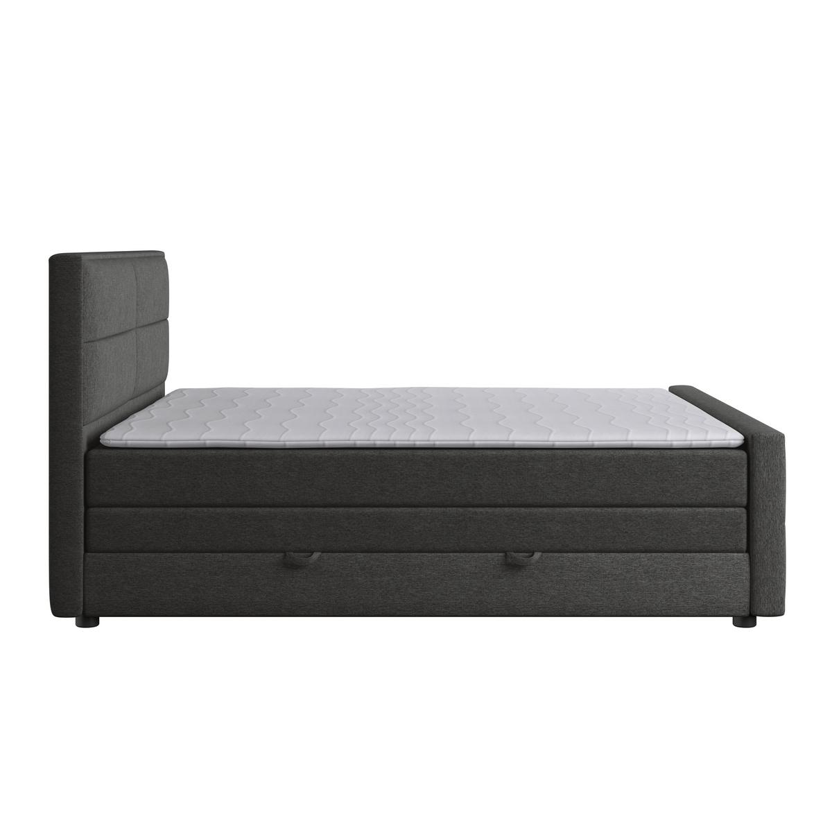 Boxspringbett Palermo ca. 180x200 cm Anthrazit - Anthrazit, MODERN, Holz/Kunststoff (180/200cm) - MID.YOU
