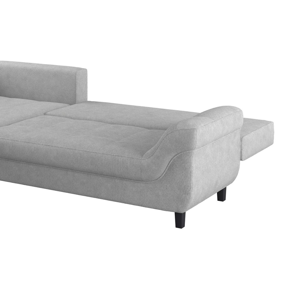 Kutna Garnitura Mendoza - srebrne boje/crna, Design, tekstil/drvo (197/309cm) - Modern Living