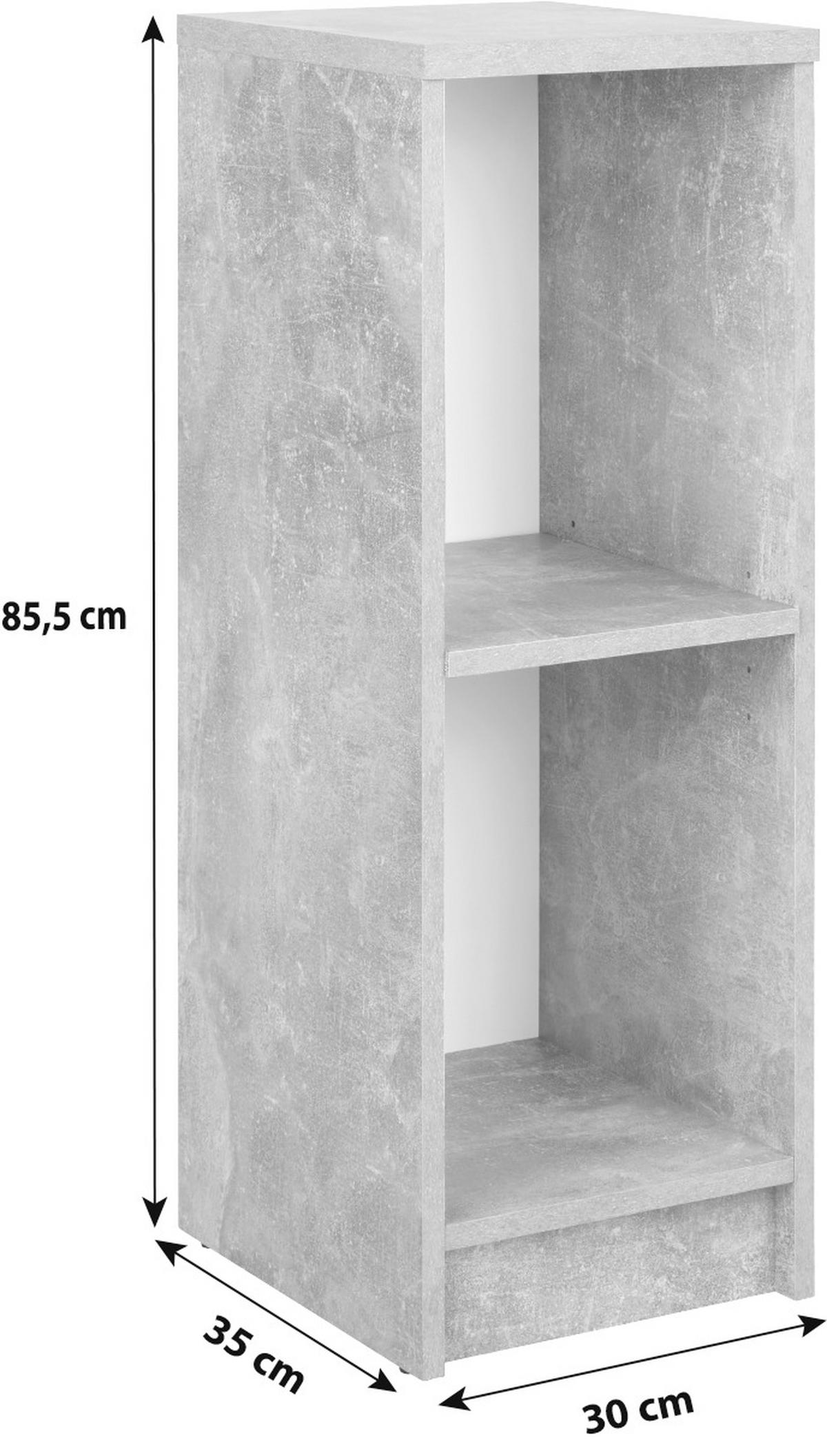 Regal 4-you New Yur04, Siva, Bela - siva/črna, Moderno, leseni material (30/85,5/34,6cm) - Mömax