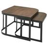 Couchtischset Wohnling 2-er Set aus Mangoholz - Dunkelbraun/Schwarz, MODERN, Holz/Metall (60/60/40cm) - MID.YOU
