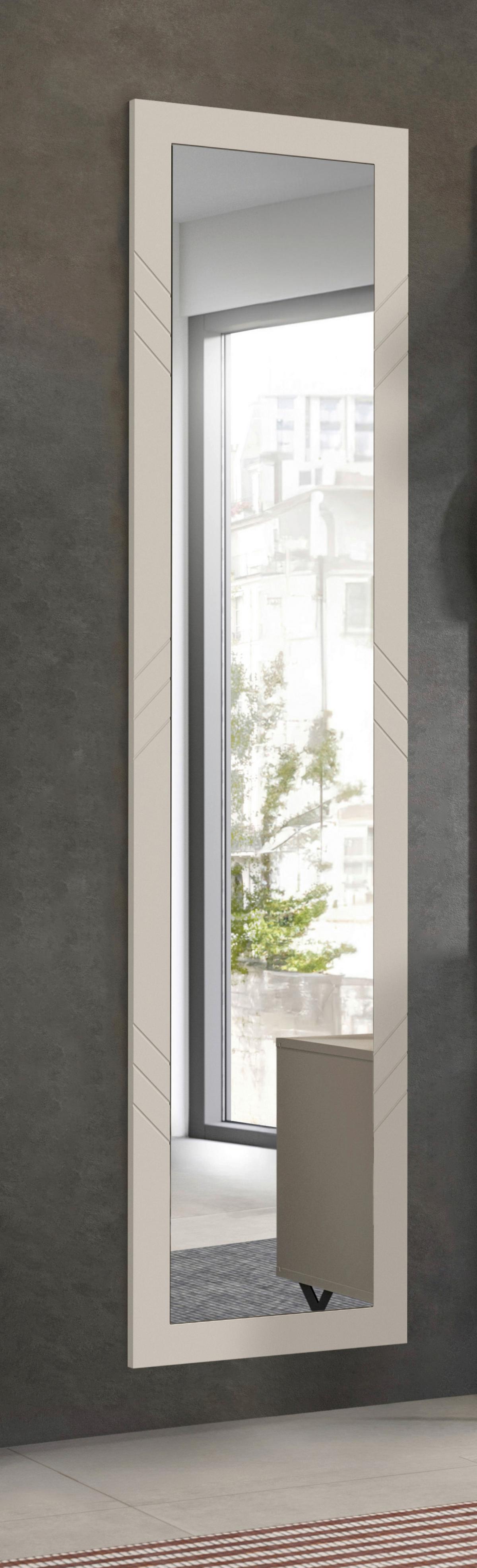 Ogledalo Notes - boje pijeska, Design, staklo/drvni materijal (45/180/2cm) - Modern Living