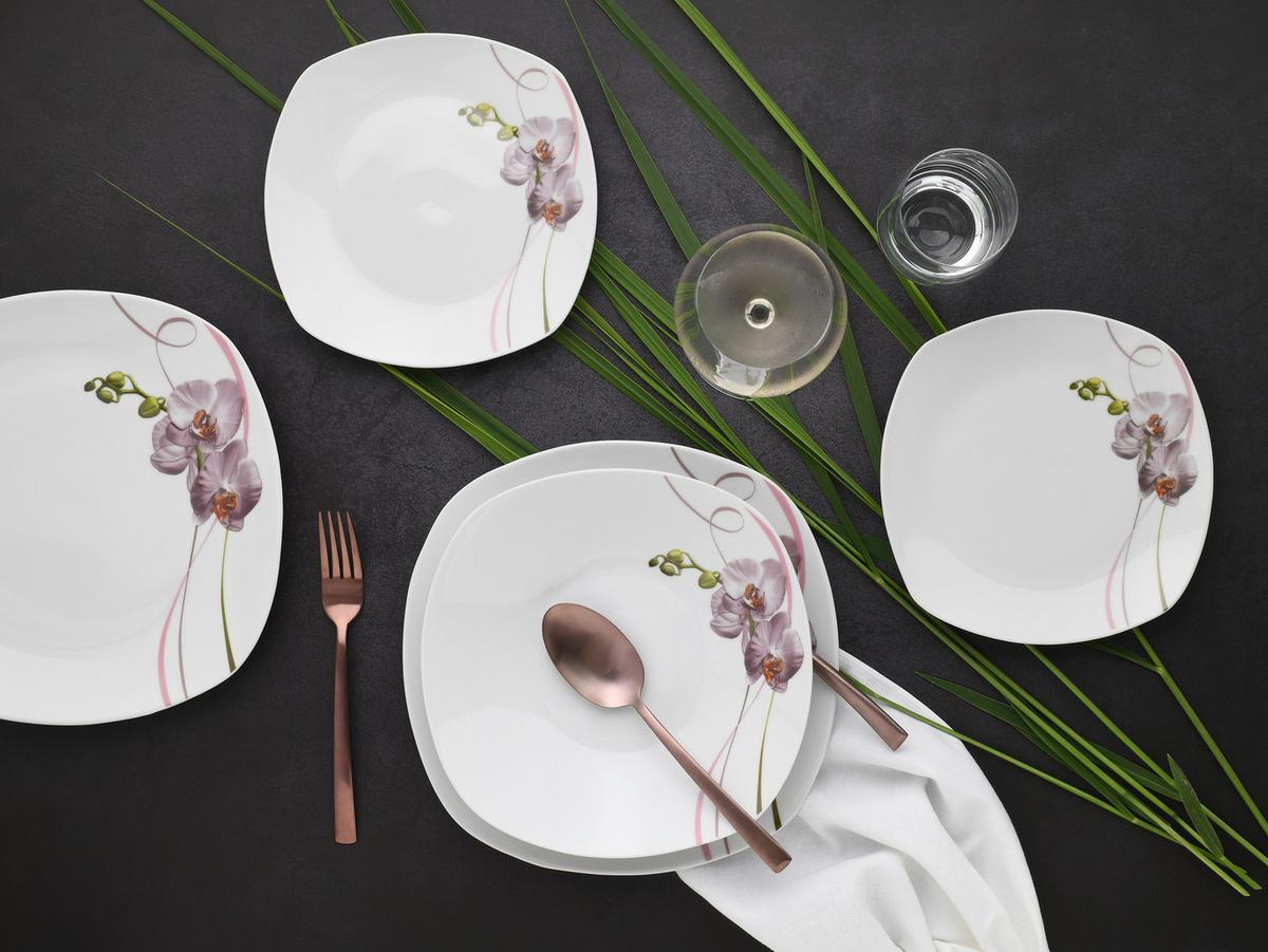 Jedilni Servis Square Orchidee, 18-Delni - večbarvno, Trend, keramika - Creatable