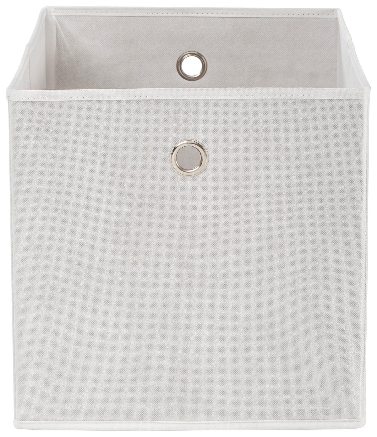 PUDEŁKO SKŁADANE CUBUS - kolor srebrny/biały, Design, karton/metal (32/32/32cm) - Carryhome