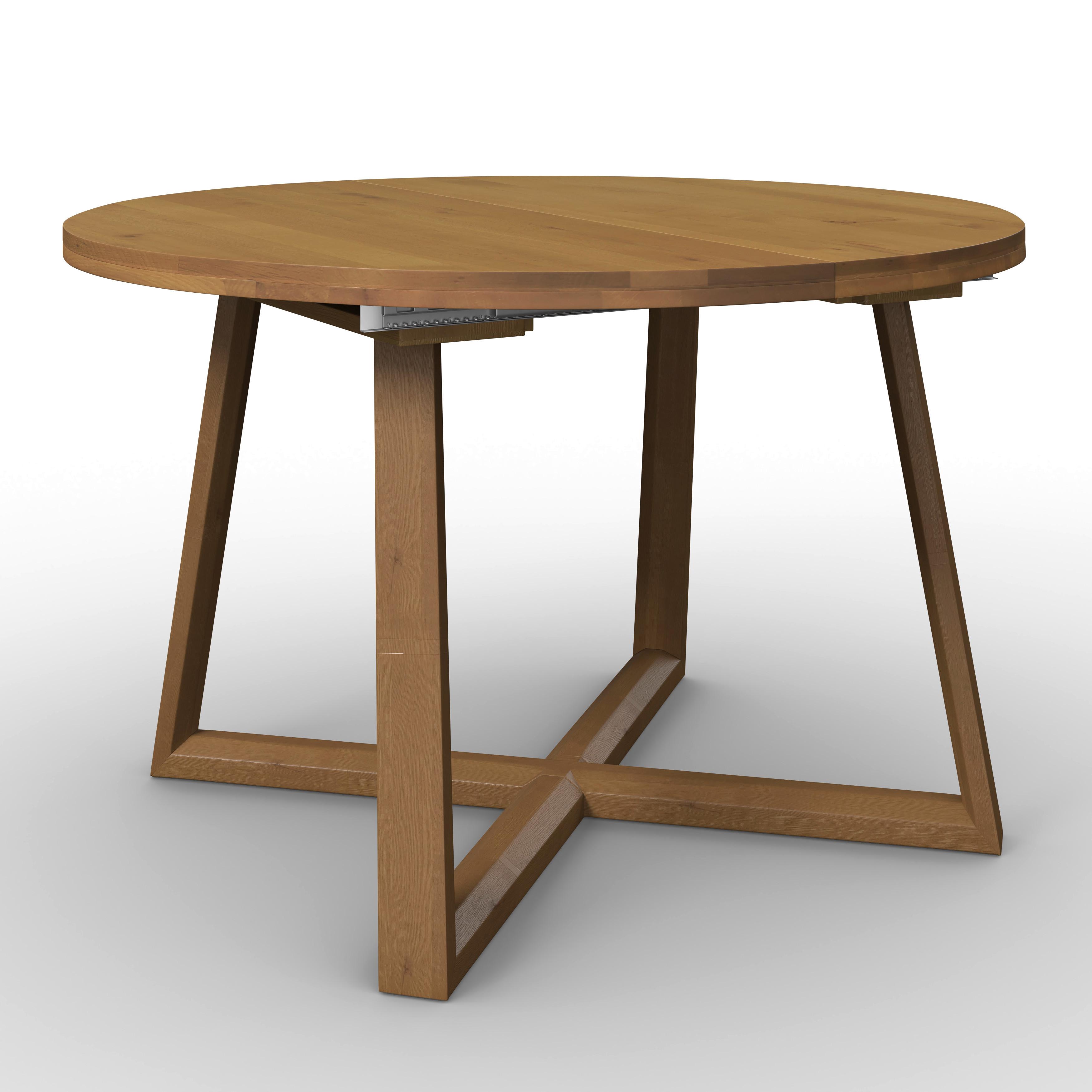 Esstisch Miley in Holz Eiche massiv ca. 120-160x120 cm - Eichefarben, MODERN, Holz (120-160/120/76cm) - Bessagi Home