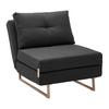 Schlafsessel Malic Dunkelgrau Webstoff - Dunkelgrau/Eichefarben, MODERN, Textil/Metall (80/84/90cm) - Bessagi Home