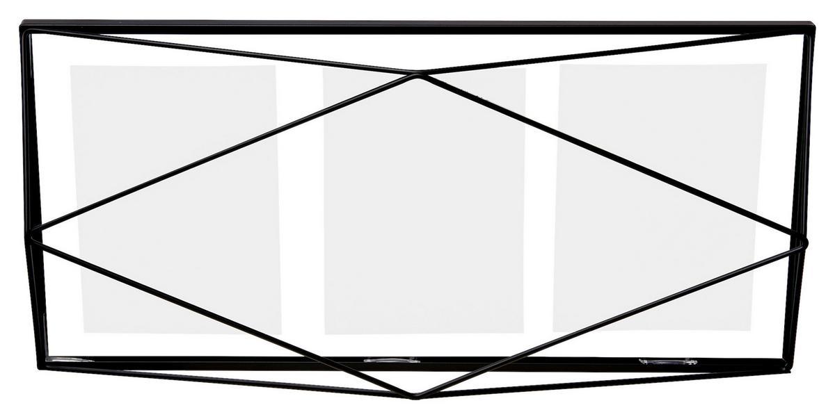 Collagen-Bilderrahmen Schwarz - Schwarz, Design, Glas/Metall (22,9/8,3/48,3cm) - Umbra