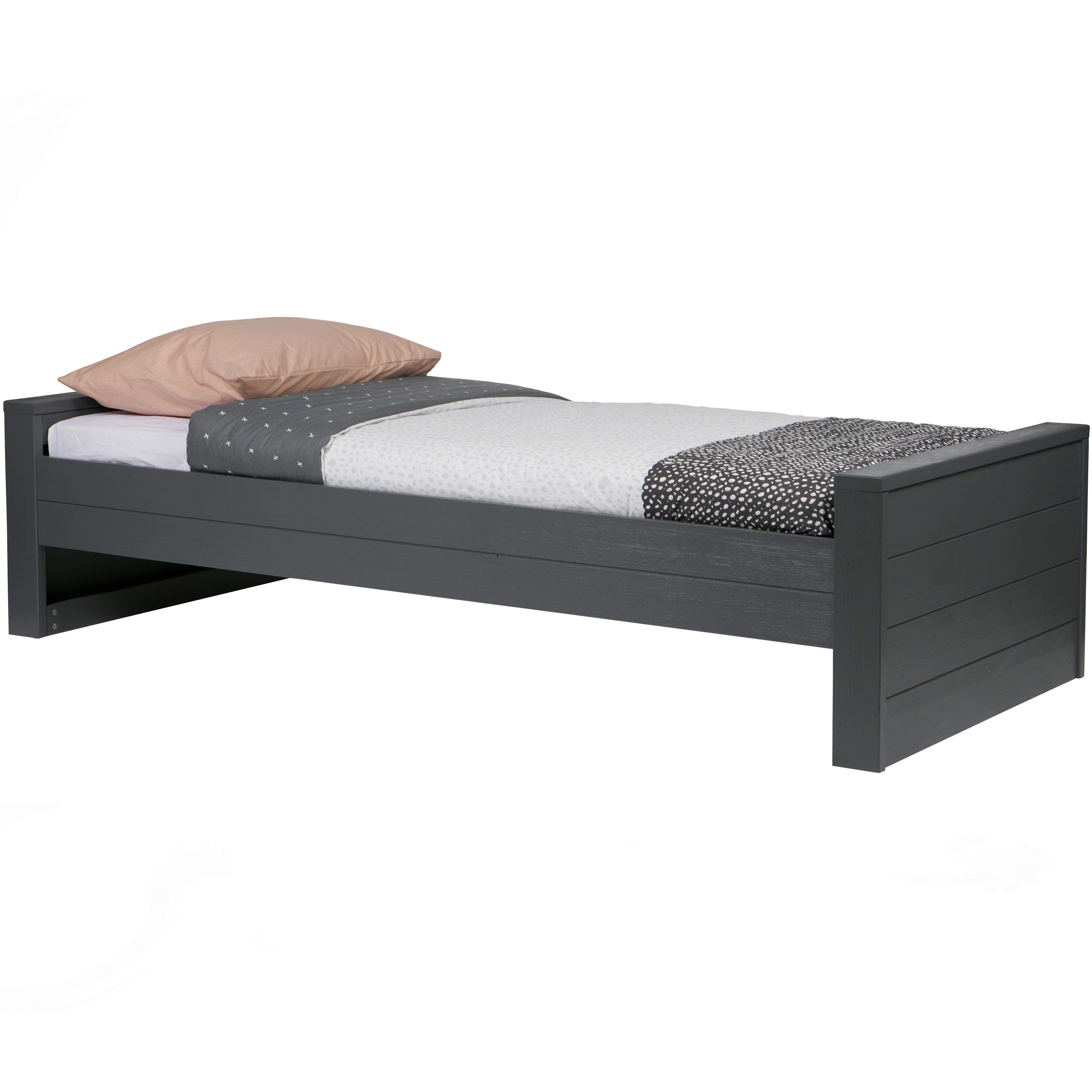 Bett Dennis Dunkelgrau ca. 90x200 cm - Dunkelgrau, Design, Holz (90/200cm) - Livetastic