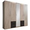 Ormar S Klasičnm Vratima Freiburg - srebrne boje/boje grafita, Design, staklo/drvni materijal (225/210/58cm) - Modern Living