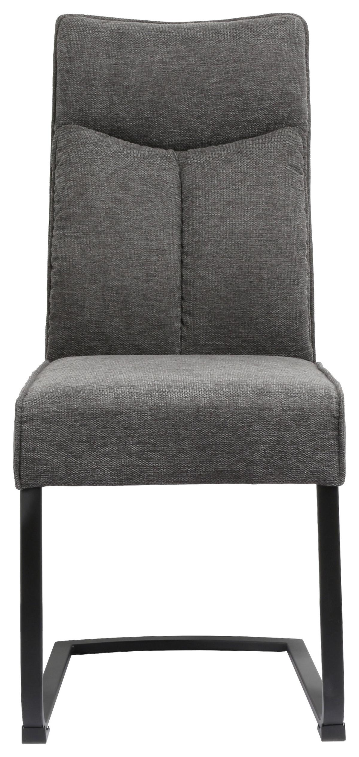 KRZESŁO NA PŁOZIE BUFFY - czarny/szary, Design, metal/tkanina (44/102/64cm) - Novel