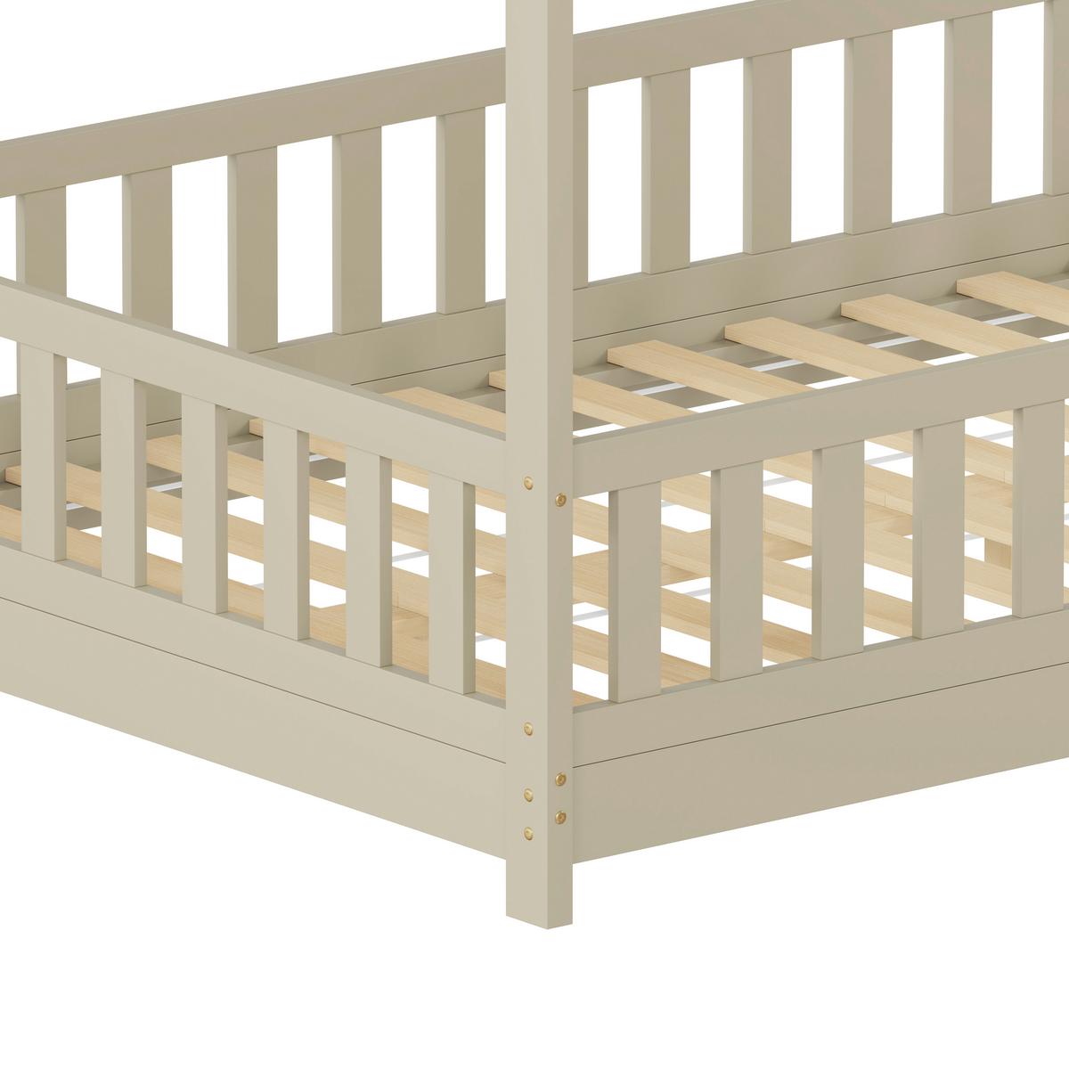 Bodenbett Kids - Beige/Naturfarben, Konventionell, Holz (120/200cm) - Mömax