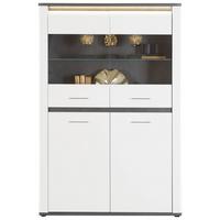 Vitrina Alassio - barve kroma/črna, Moderno, kovina/umetna masa (109/163/38cm) - Premium Living